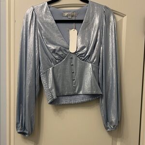 Anthropologie blue blouse NWT